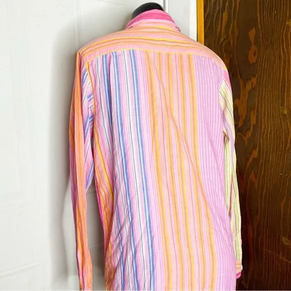 Vintage PINK Victoria’s Secret Striped Button Down Shirt Small - Picture 5 of 15